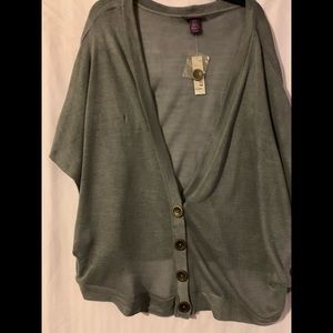 Beverly Drive Grey Sleeveless Cardigan Size 24/26